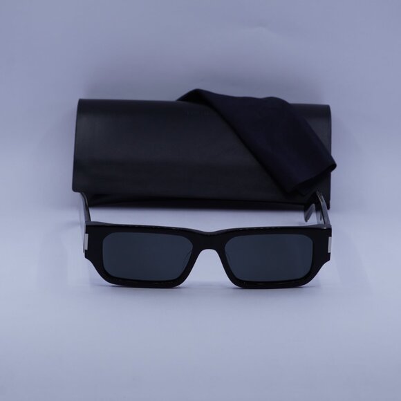 Saint Laurent SL660/F 001 Rectangle Sunglasses - Black - Picture 6 of 11